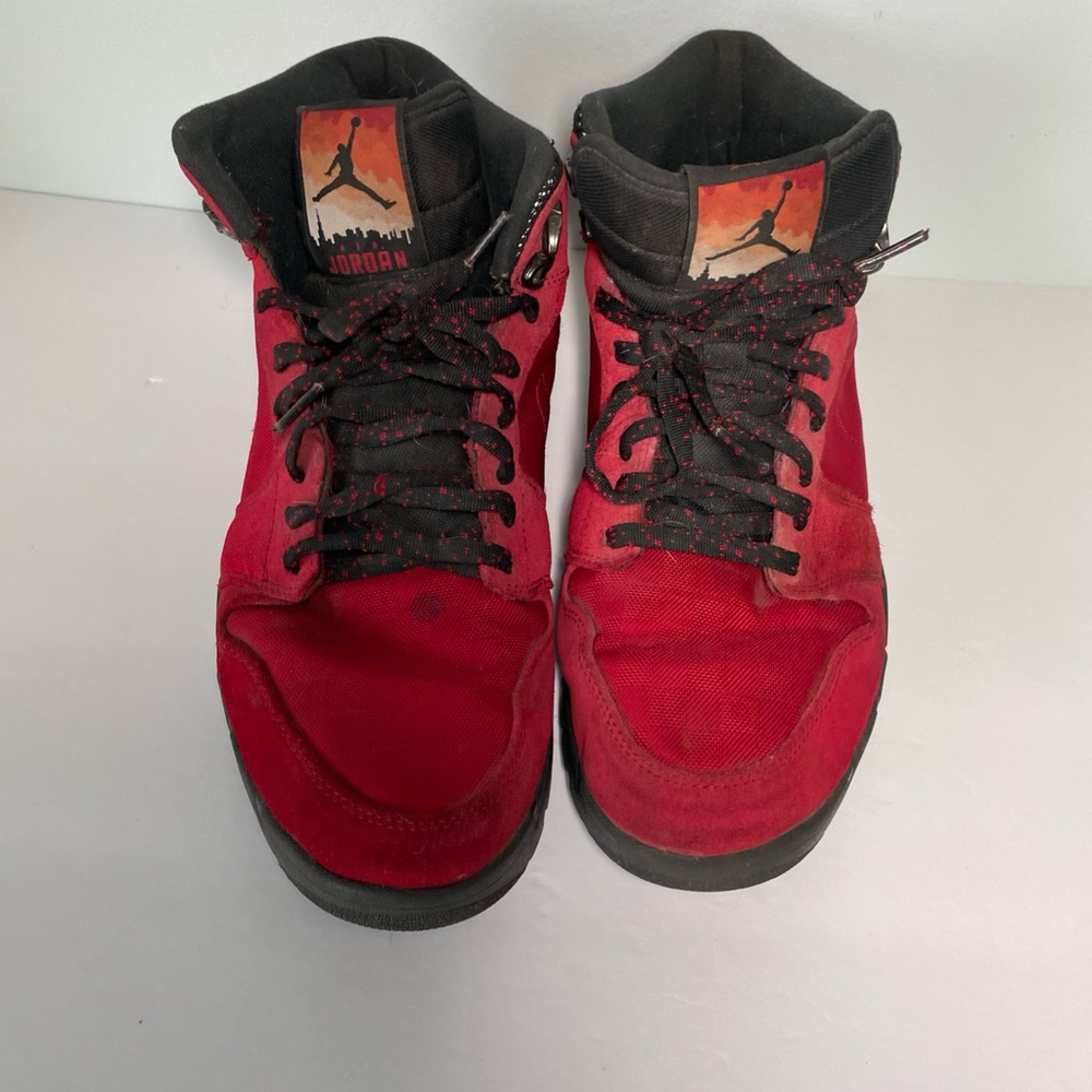 Nike Air Jordan Men's Black and Red Sneakers size 12